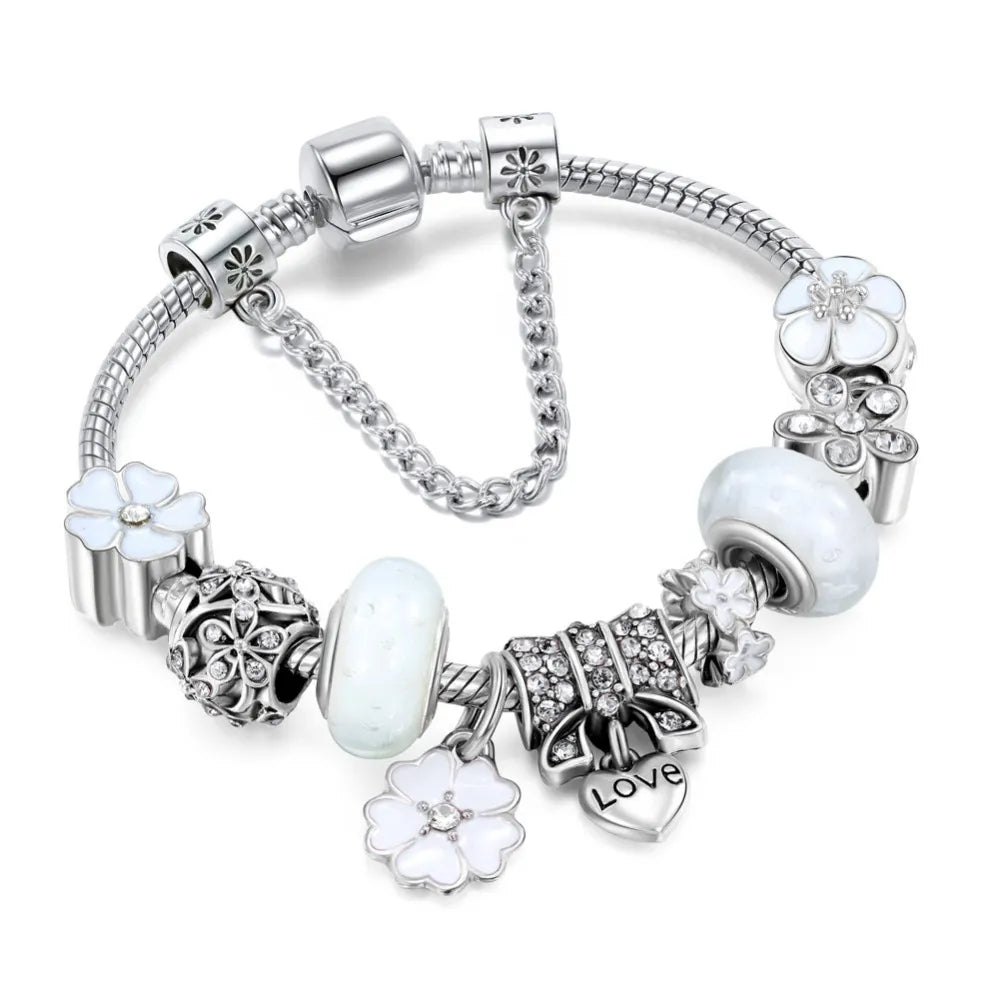 Einzigartiges Armband mit Anhängern aus galvanisierter Legierung, Liebe