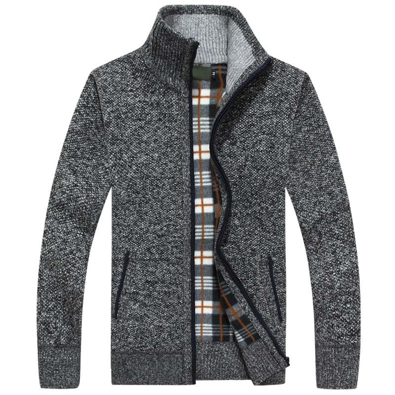Gestrickter Herrenpullover mit Reißverschluss für Wärme und Stil