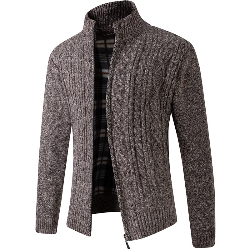 Herren Strickpullover mit Reißverschluss und Kapuze