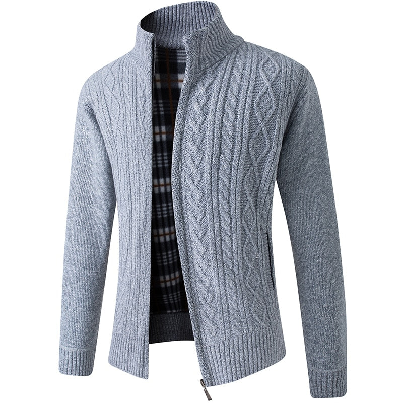 Gestrickter Herrenpullover mit Reißverschluss für Wärme und Stil