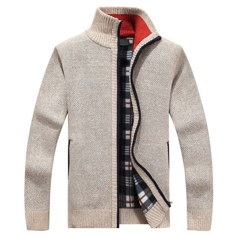 Herren Strickpullover mit Reißverschluss und Kapuze