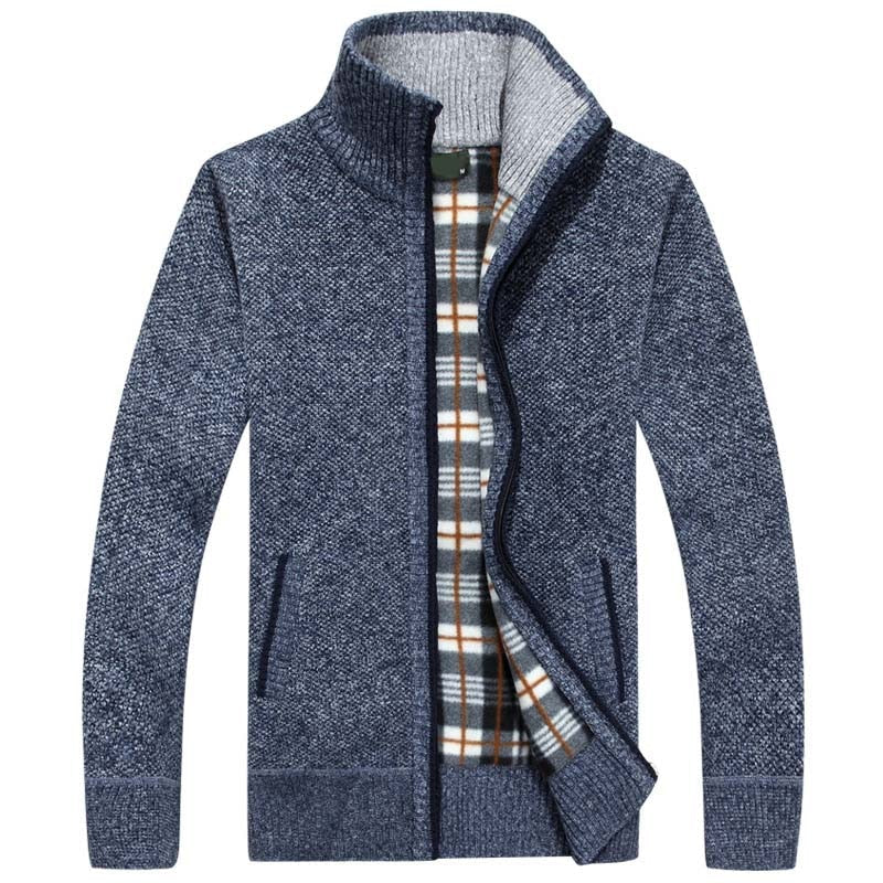 Herren Strickpullover mit Reißverschluss und Kapuze