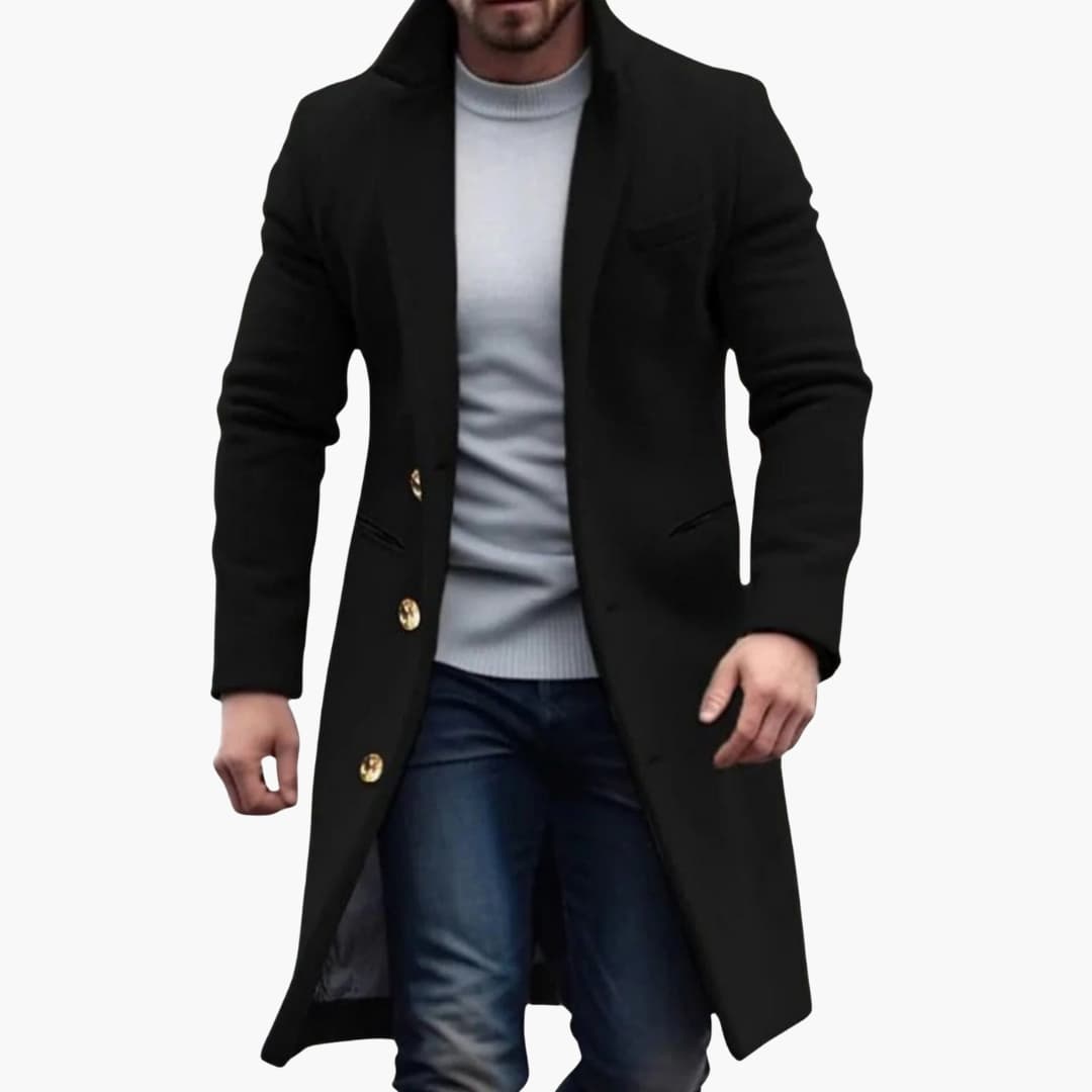 Herren Langmantel – Knopfleistenstil