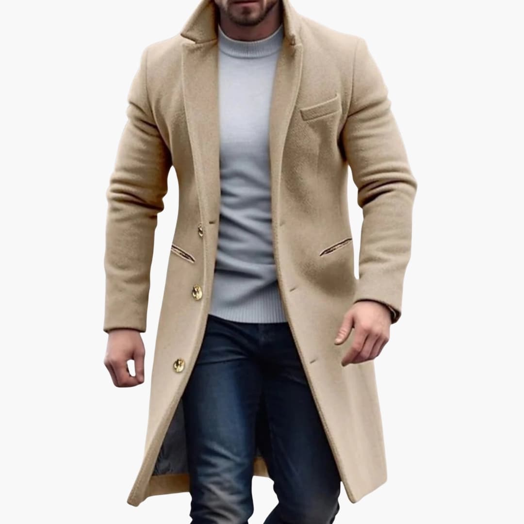 Herren Langmantel – Knopfleistenstil