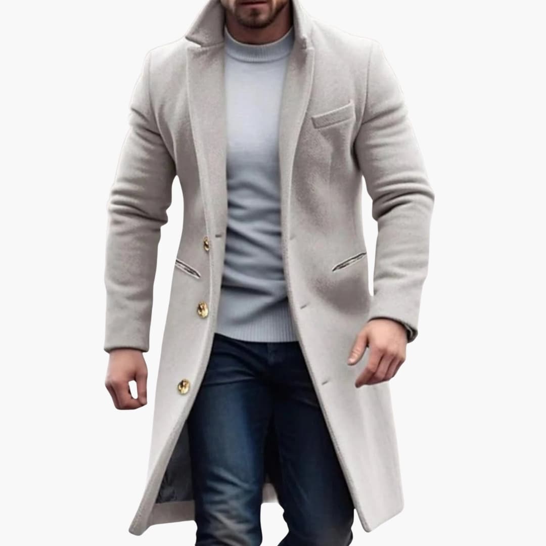 Herren Langmantel – Knopfleistenstil