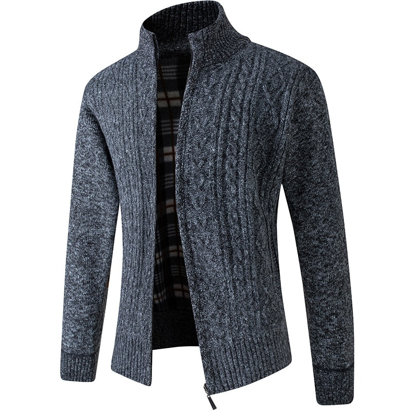 Herren Strickpullover mit Reißverschluss und Kapuze