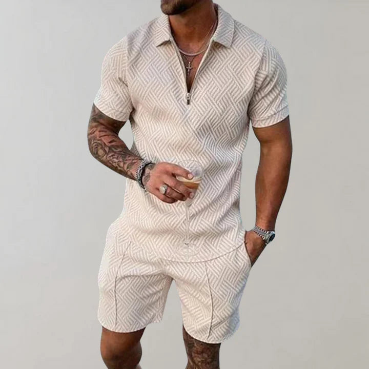 Stilvolle zweiteilige Herren-Sommer-Set mit Poloshirt und Shorts
