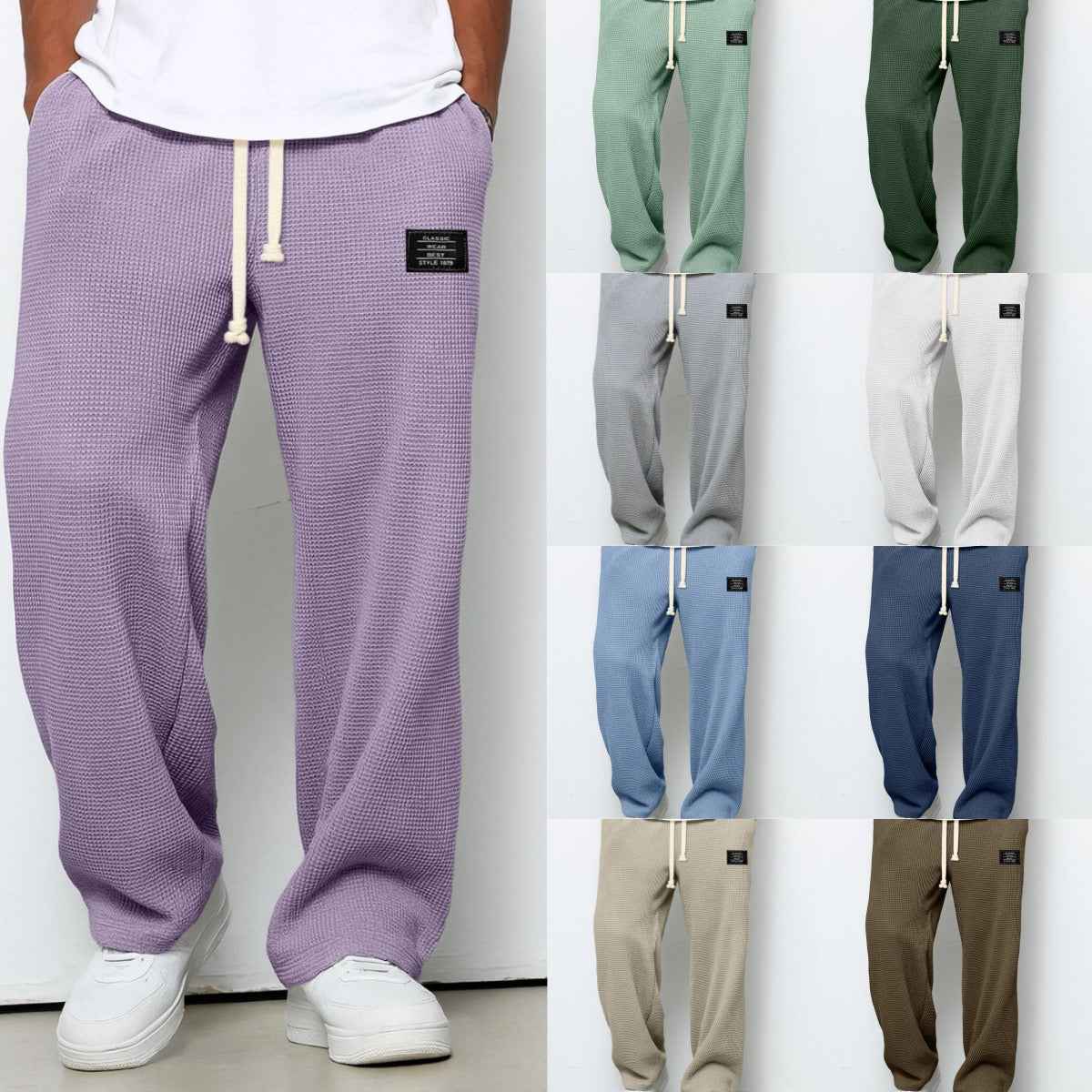 Herren Elegante Weite Hose mit Verstellbarem Bund