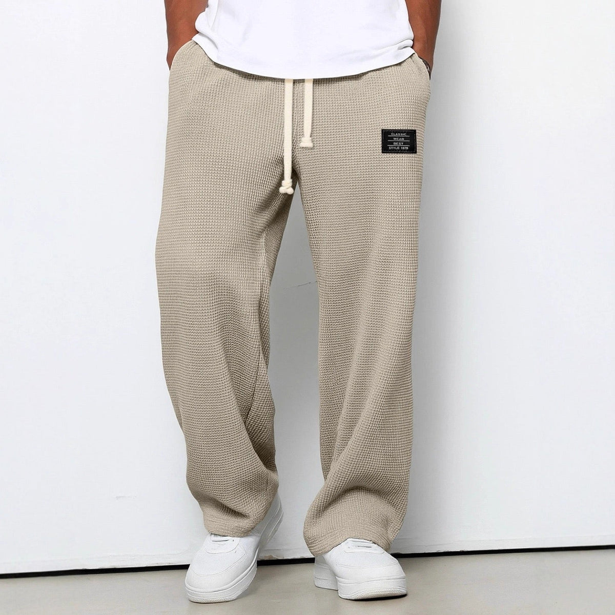 Herren Elegante Weite Hose mit Verstellbarem Bund