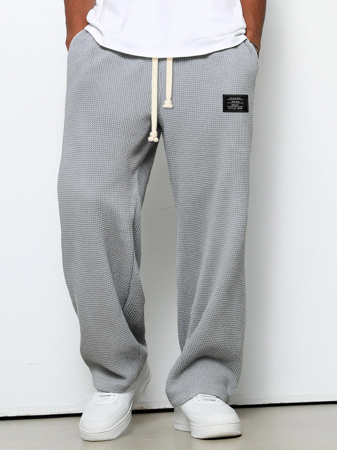 Herren Elegante Weite Hose mit Verstellbarem Bund