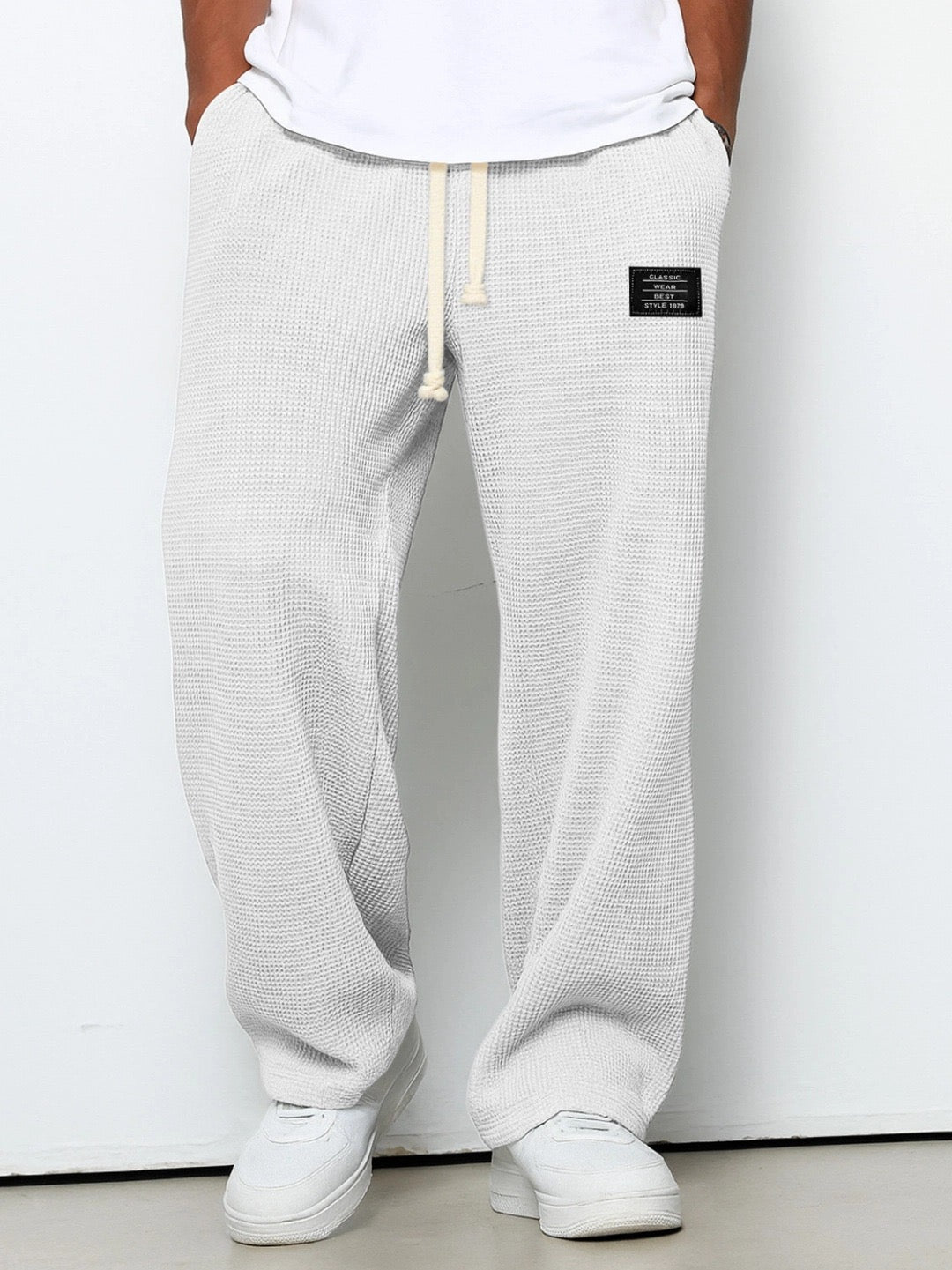 Herren Elegante Weite Hose mit Verstellbarem Bund