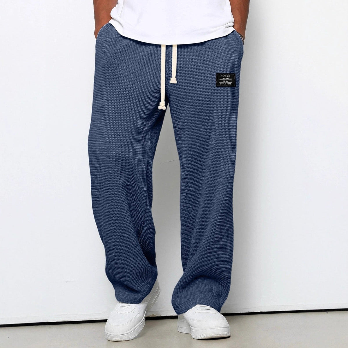 Herren Elegante Weite Hose mit Verstellbarem Bund