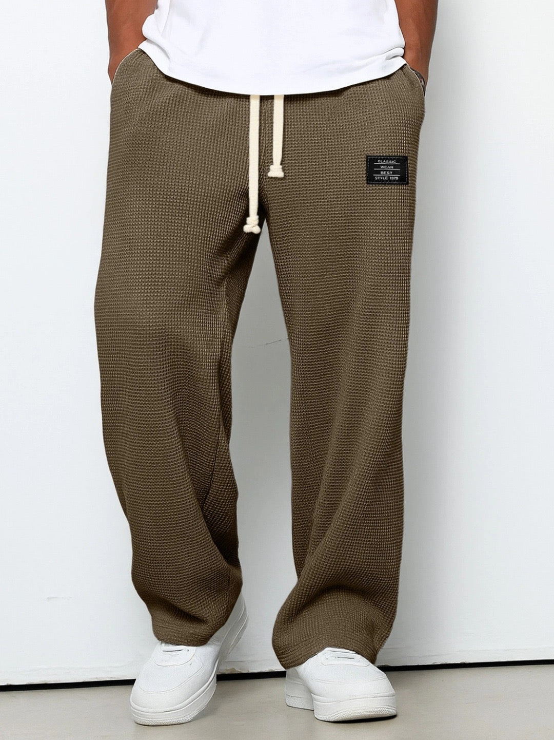 Herren Elegante Weite Hose mit Verstellbarem Bund