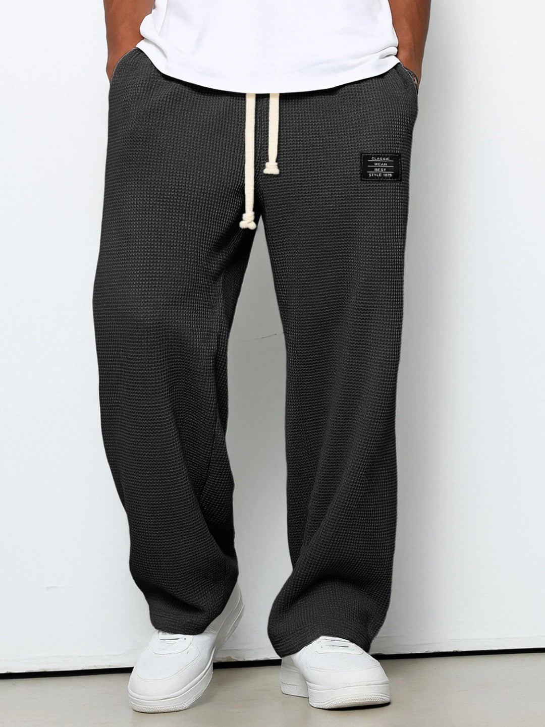 Herren Elegante Weite Hose mit Verstellbarem Bund