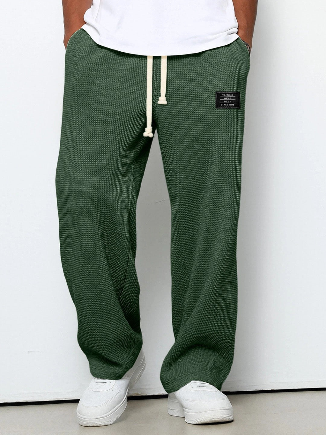 Herren Elegante Weite Hose mit Verstellbarem Bund