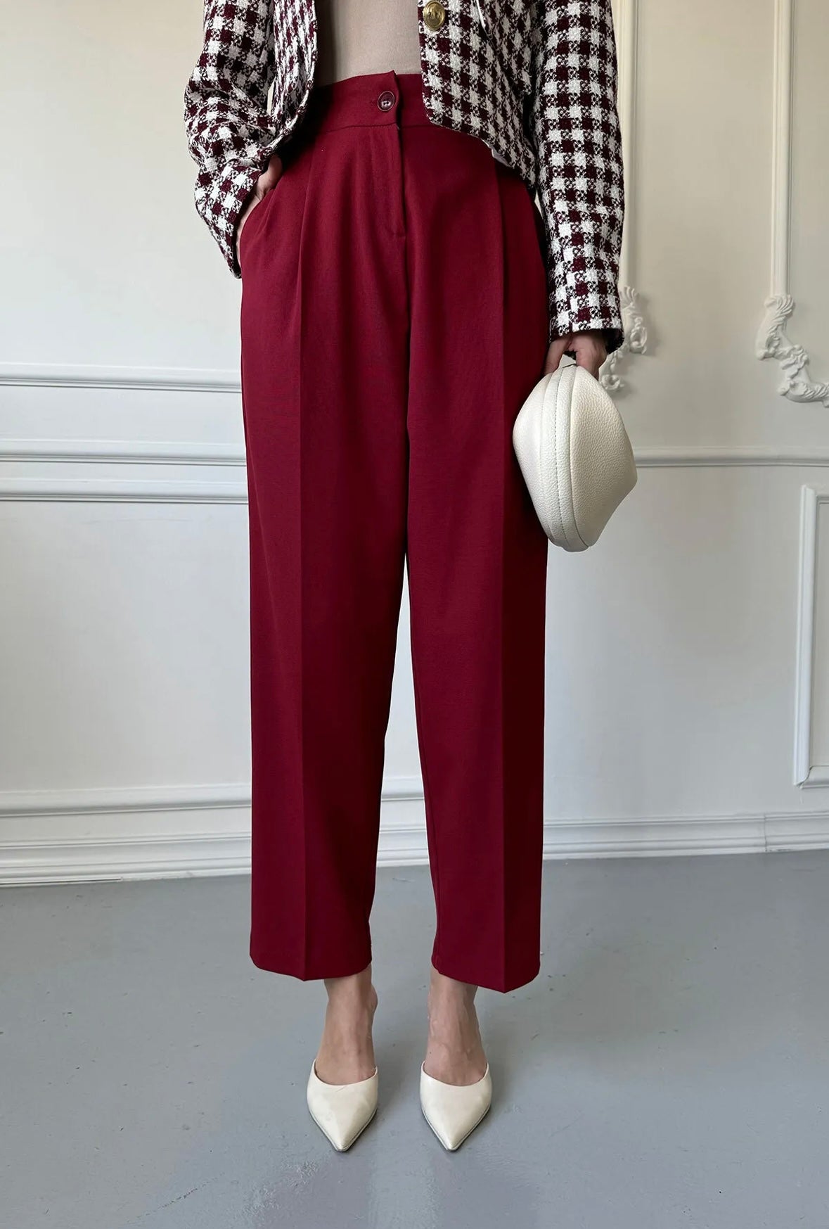 Damen Elegante Slim-Fit-Anzughose