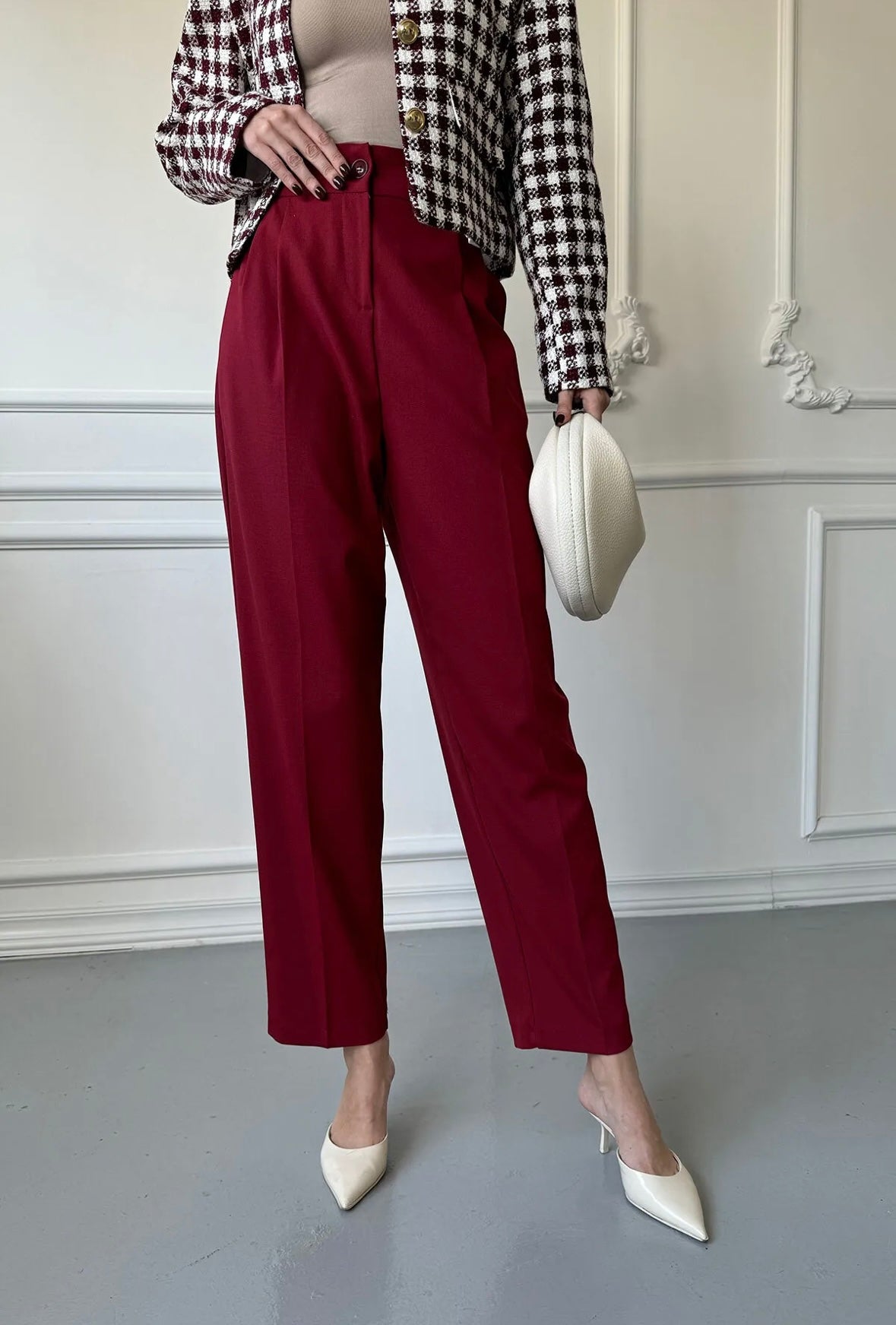 Damen Elegante Slim-Fit-Anzughose