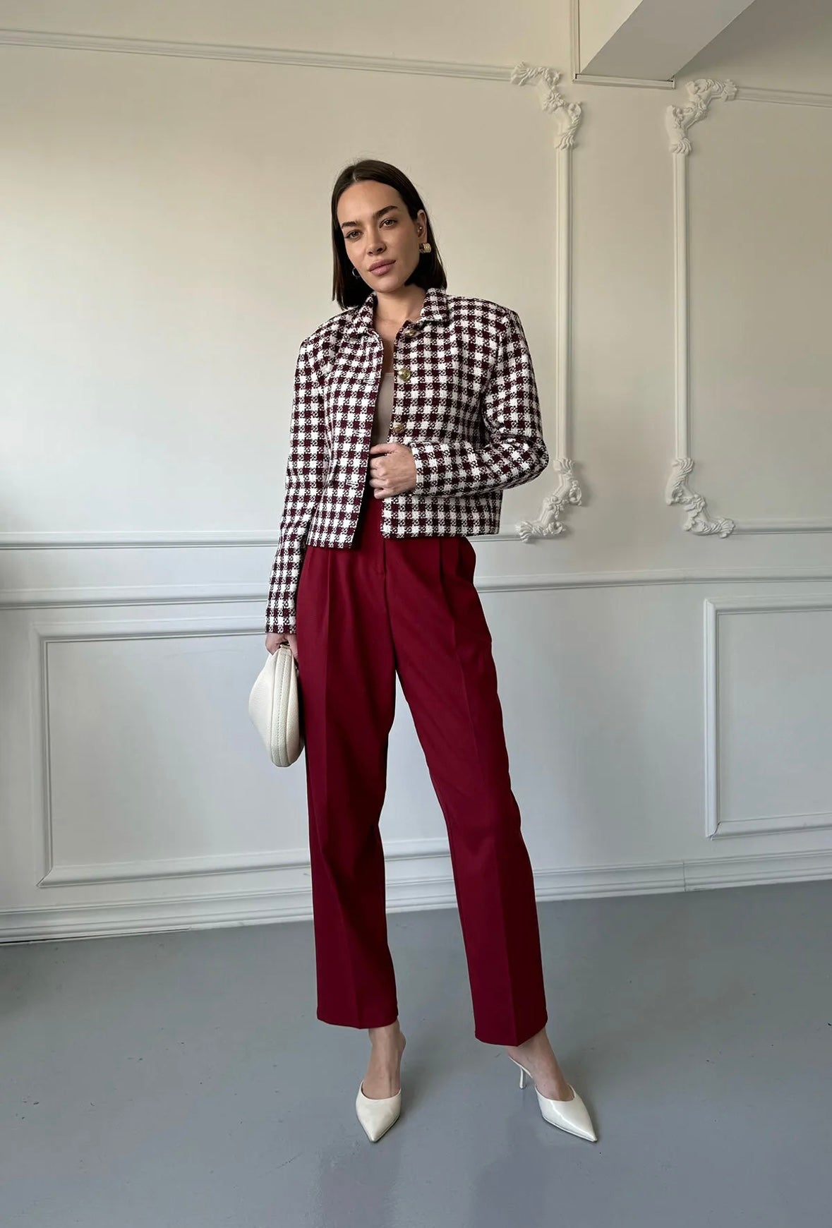 Damen Elegante Slim-Fit-Anzughose