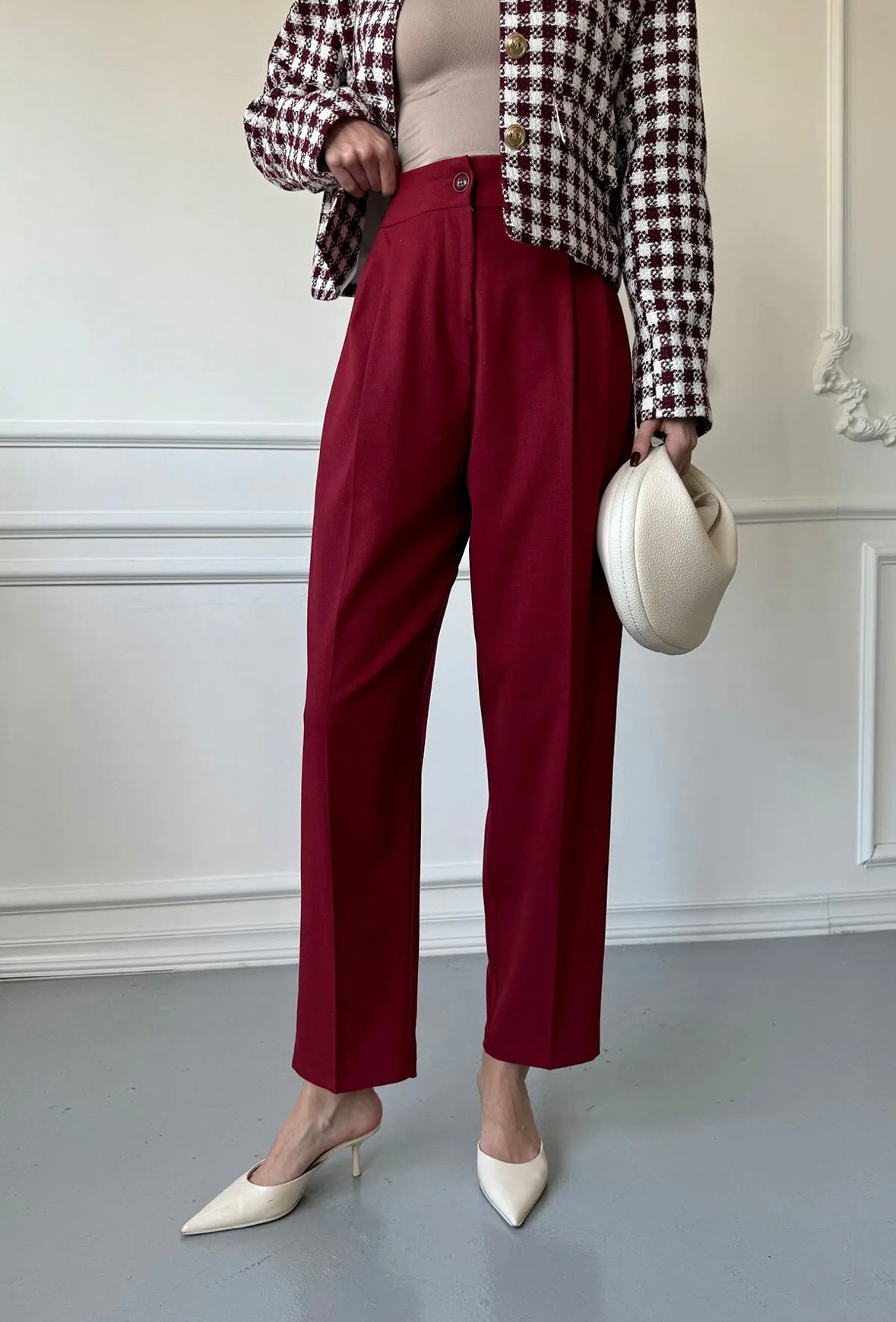 Damen Elegante Slim-Fit-Anzughose