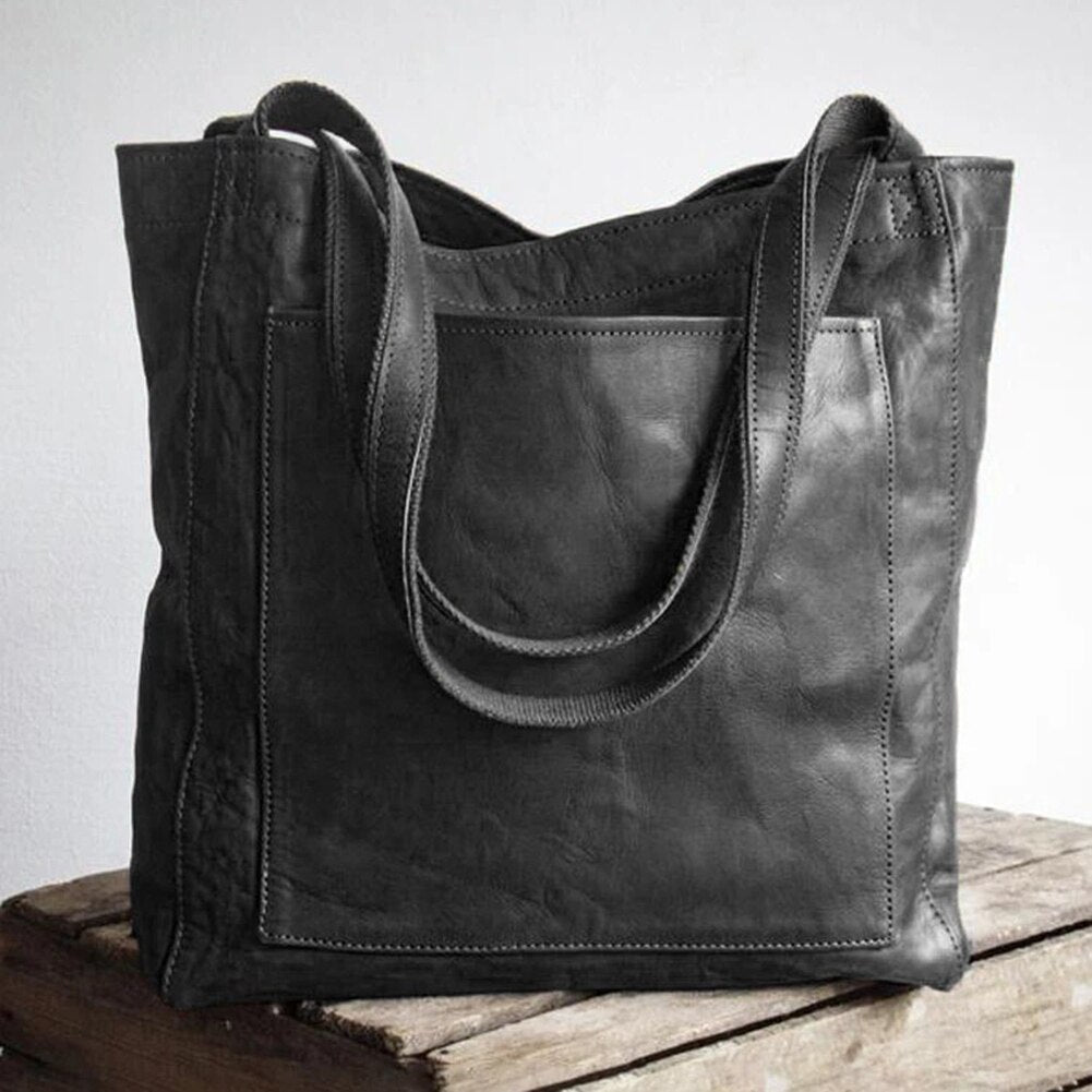 Luxuriöse vegane Leder-Tote-Schultertasche für Damen
