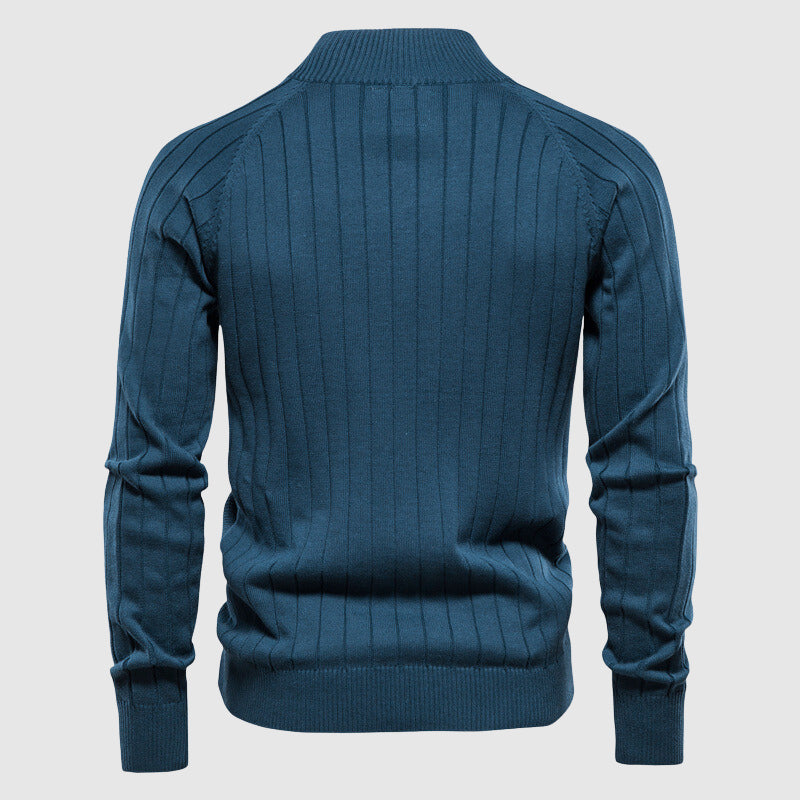 Zyan – Herren-Strickjacke aus Baumwolle mit durchgehendem Reißverschluss
