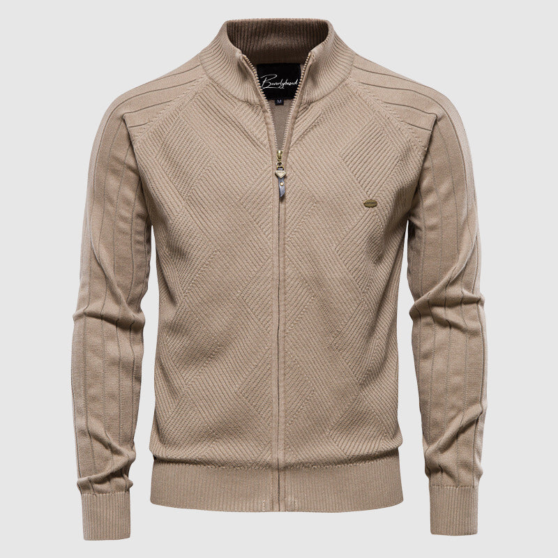 Zyan – Herren-Strickjacke aus Baumwolle mit durchgehendem Reißverschluss