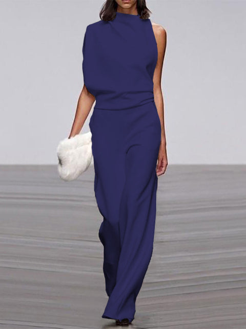 Ärmelloser Jumpsuit mit offenem Rücken Mühelose Eleganz mit einem modernen Twist