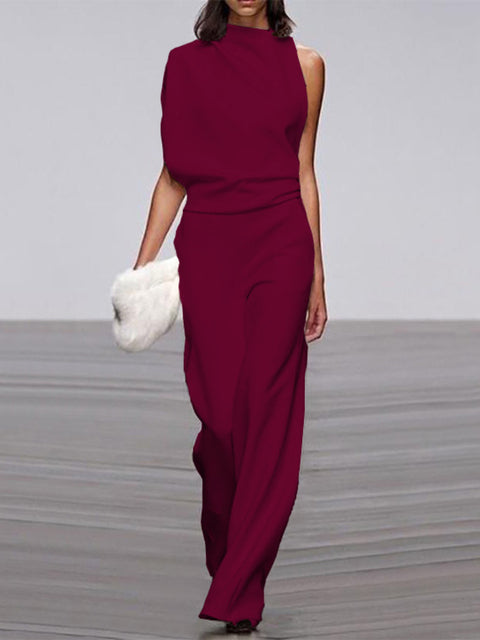 Ärmelloser Jumpsuit mit offenem Rücken Mühelose Eleganz mit einem modernen Twist