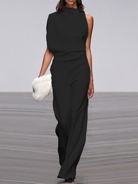 Ärmelloser Jumpsuit mit offenem Rücken Mühelose Eleganz mit einem modernen Twist
