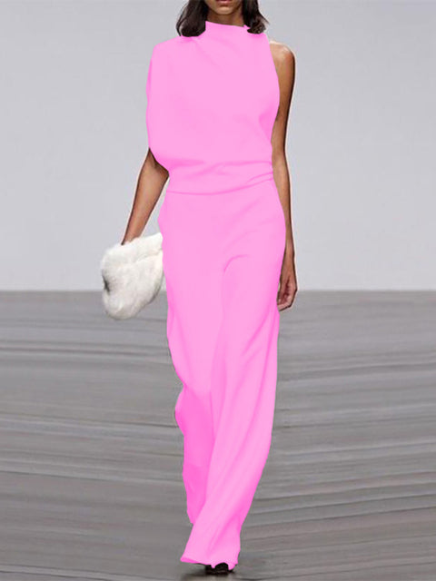Ärmelloser Jumpsuit mit offenem Rücken Mühelose Eleganz mit einem modernen Twist