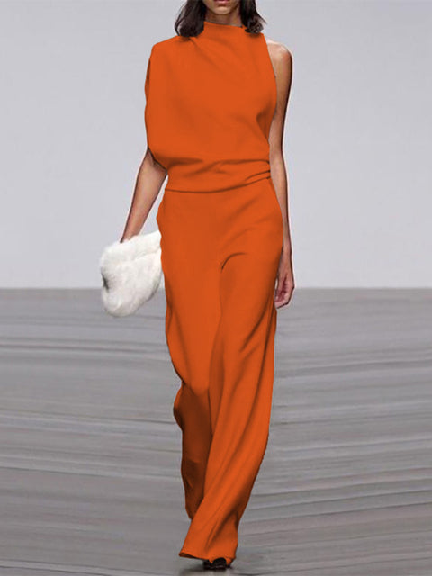 Ärmelloser Jumpsuit mit offenem Rücken Mühelose Eleganz mit einem modernen Twist
