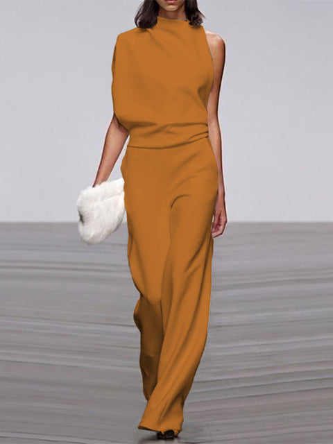 Ärmelloser Jumpsuit mit offenem Rücken Mühelose Eleganz mit einem modernen Twist