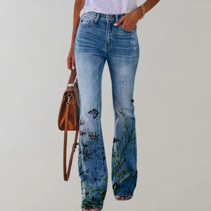 Flare-Design-Denimhose für Damen