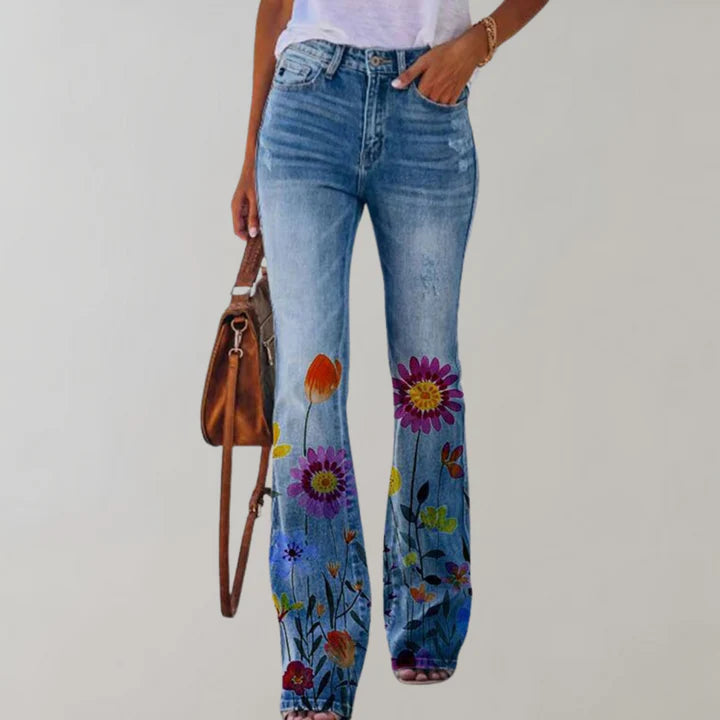 Flare-Design-Denimhose für Damen