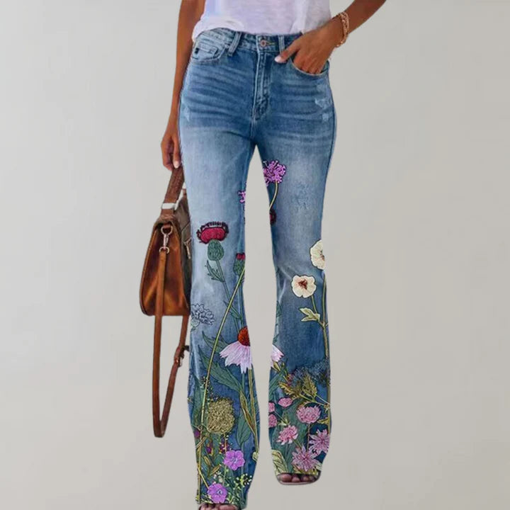 Flare-Design-Denimhose für Damen