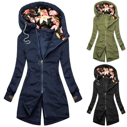 Stylische Reißverschlussjacke mit Kapuze für Damen