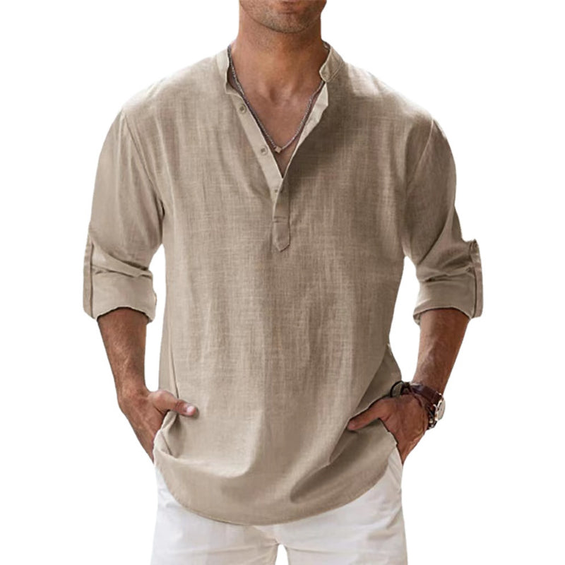 Henley-Stil Strandhemd für Herren