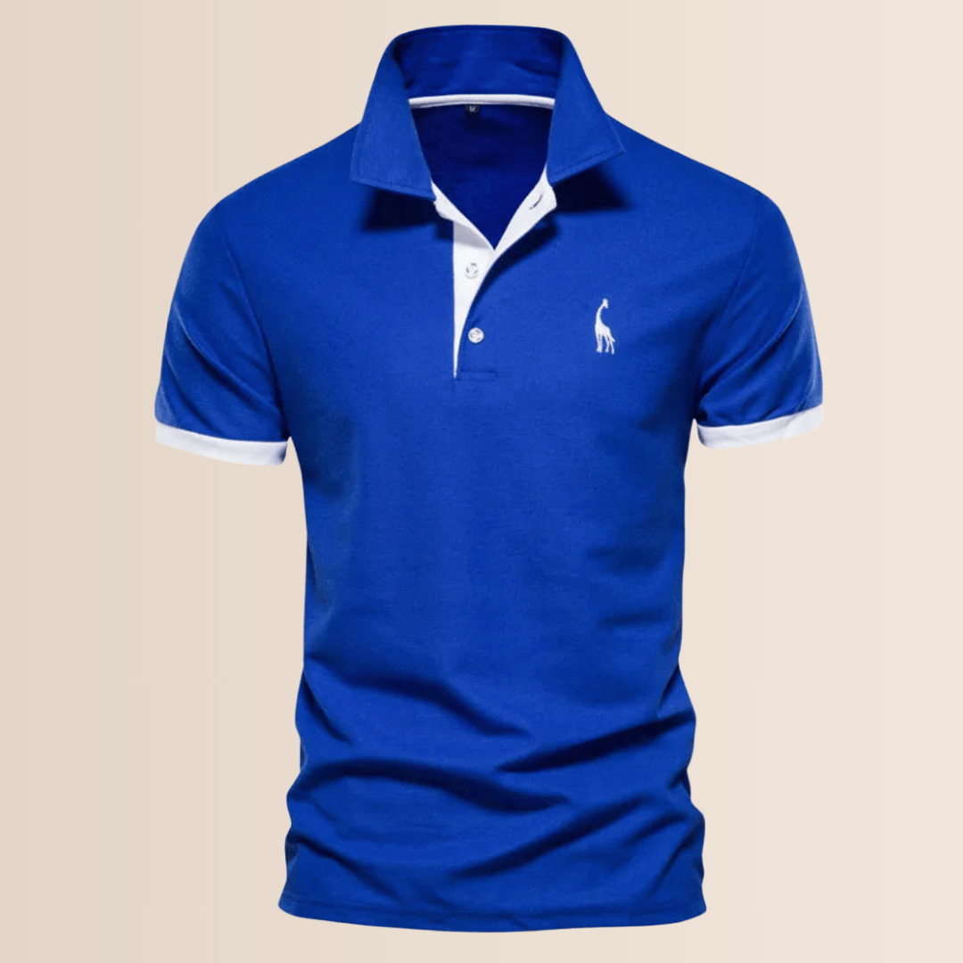 Herren-Poloshirt aus Baumwolle mit Stehkragen