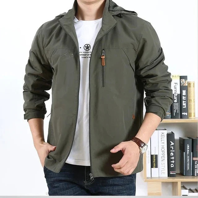 Winddichte, Wasserabweisende Herren Jacke im Militärstil