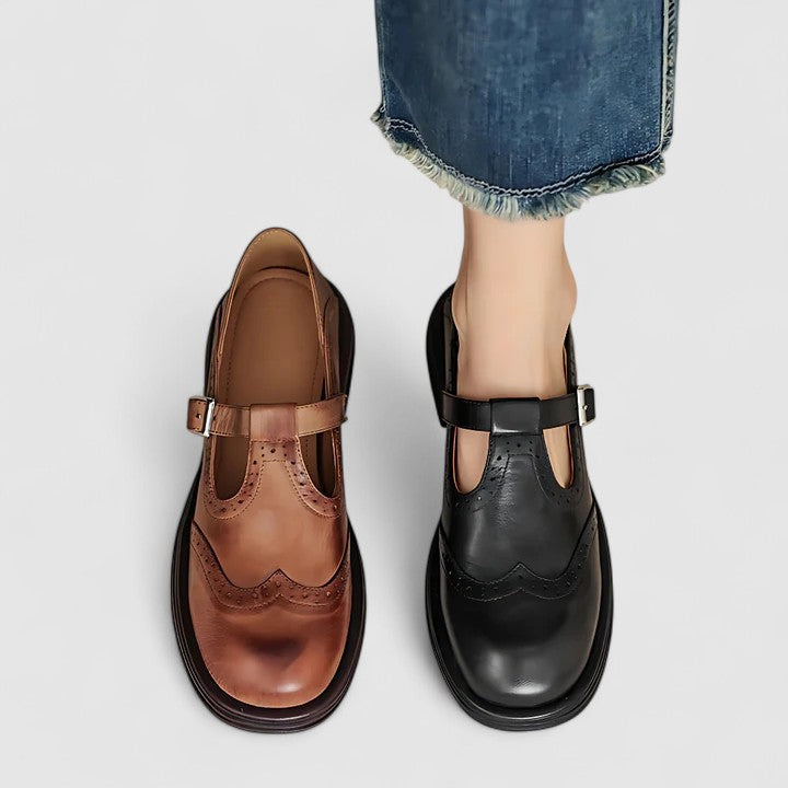 Damen Elegante Vintage Mary-Jane-Schuhe