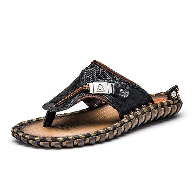 Stilvolle Herren-Leder-Zehensandalen