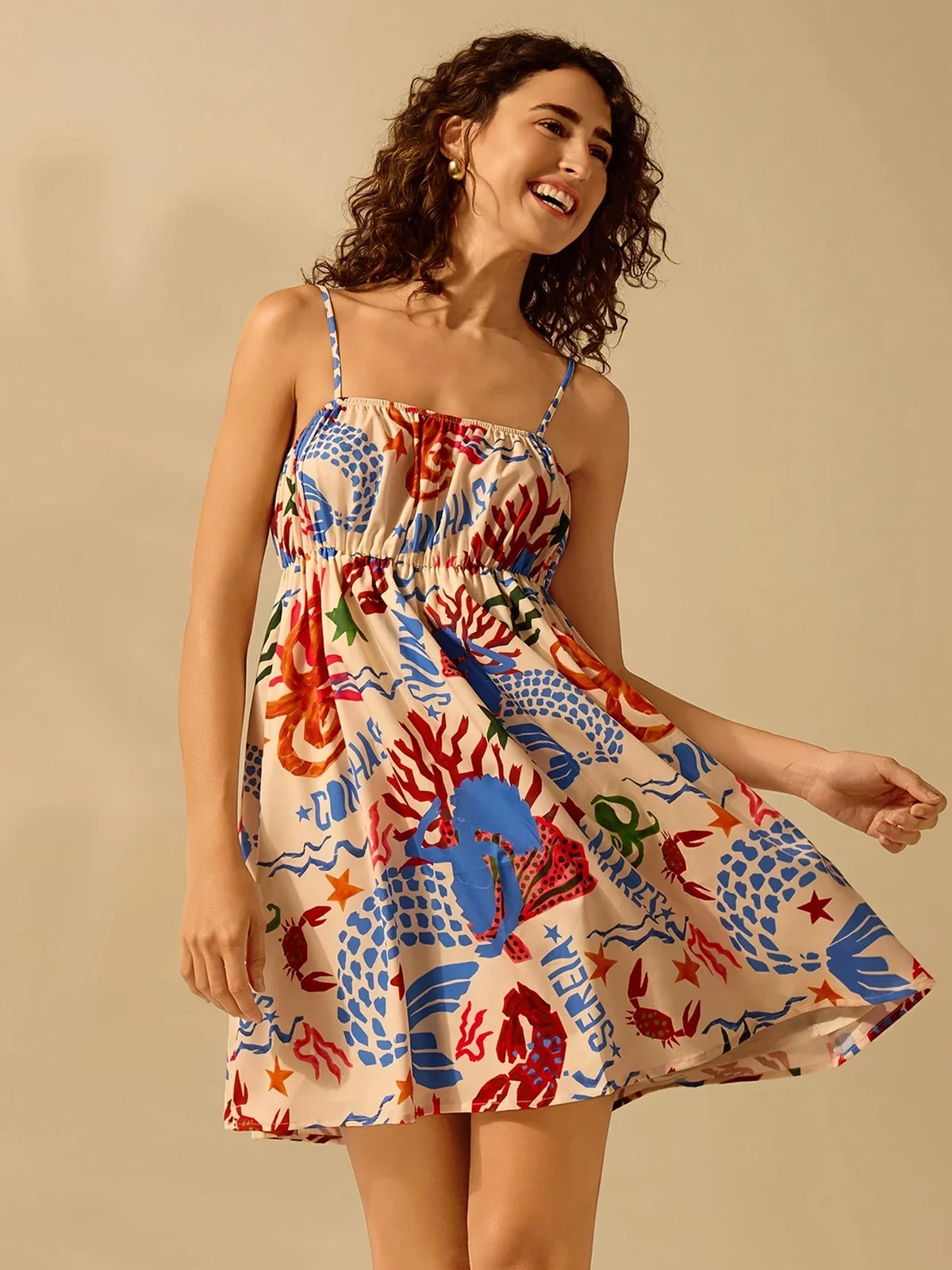 Trendiges tailliertes Minikleid für Frauen - Spaghetti-Träger, schmale Passform, elegant & bequem