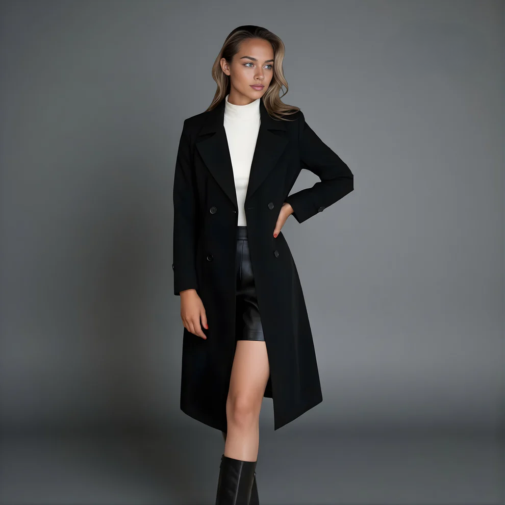 Damen Eleganter Trenchcoat mit Taillengürtel