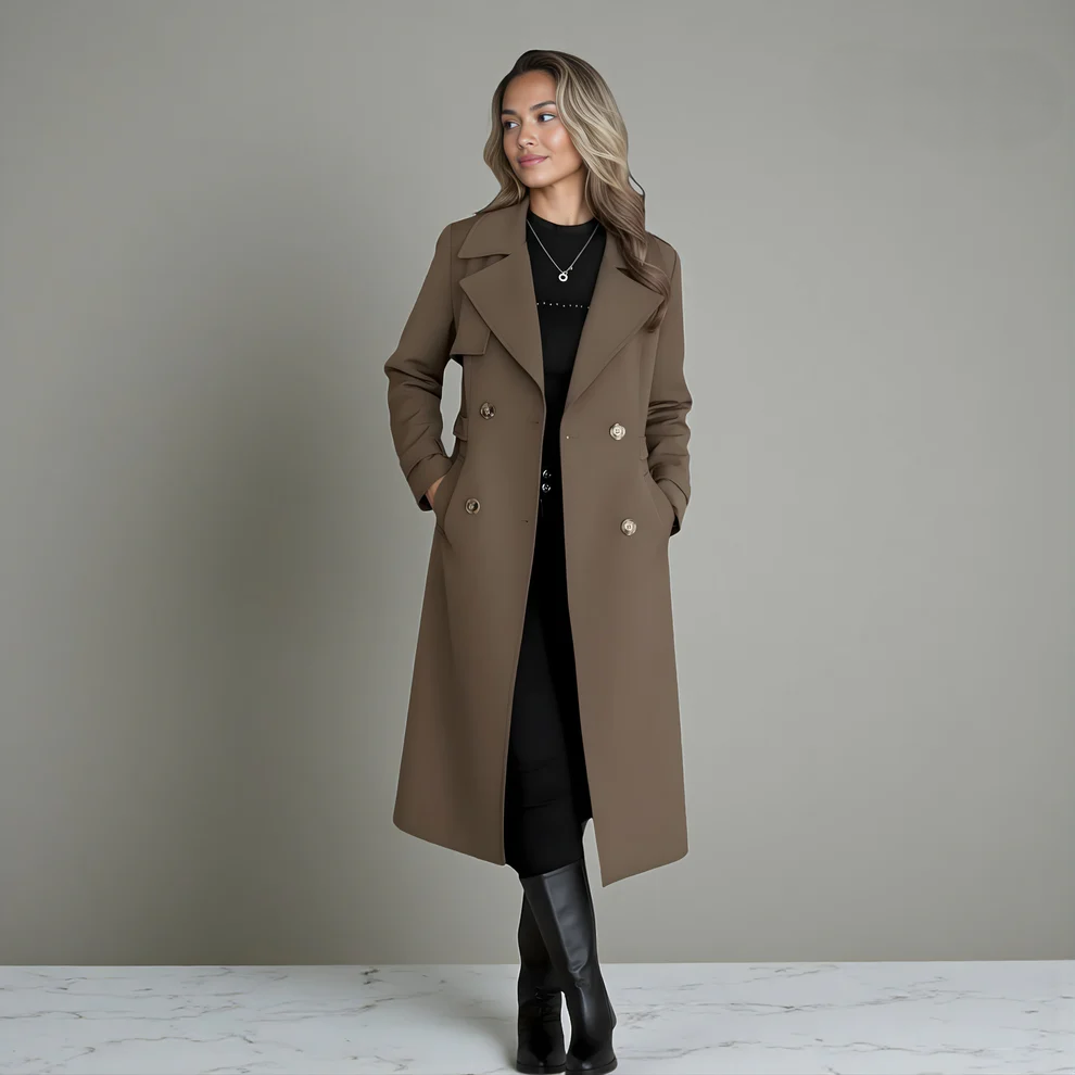 Damen Eleganter Trenchcoat mit Taillengürtel