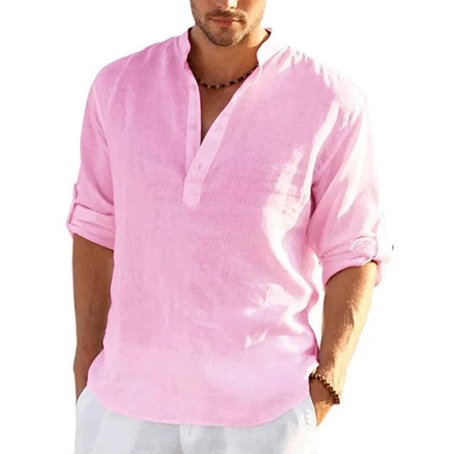 Herren Sommer Leinenhemd
