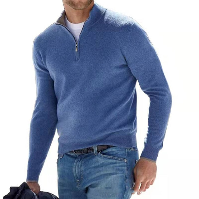 Easton – HerrenpulloEaston – Herrenpullover mit V-Ausschnitt und Reißverschluss