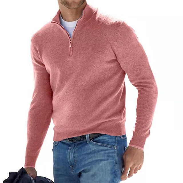 Easton – HerrenpulloEaston – Herrenpullover mit V-Ausschnitt und Reißverschluss
