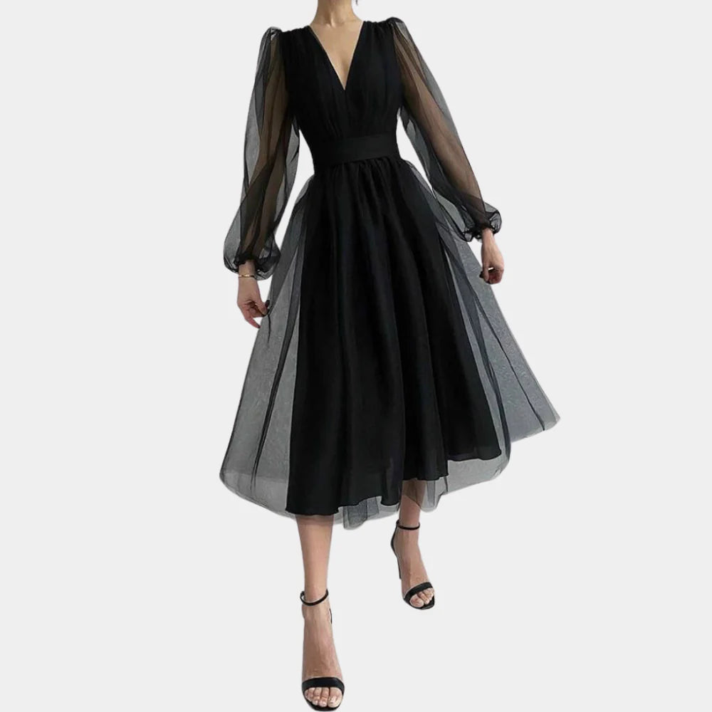 Midikleid mit Vintage-Spitzendetail