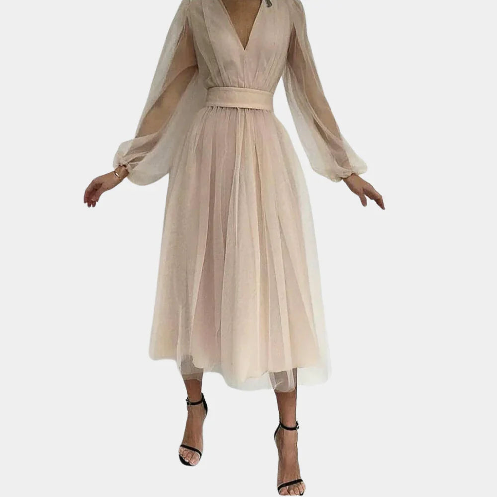 Vintage Midi-Kleid mit Spitzen-Details