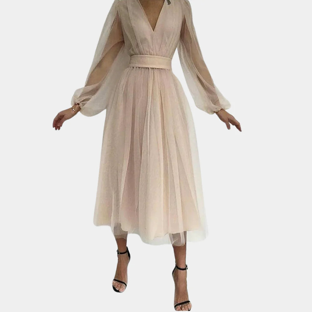 Midikleid mit Vintage-Spitzendetail